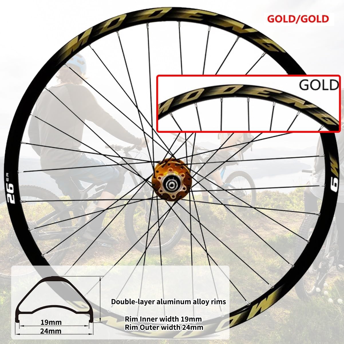 26/27.5/29インチマウンテンバイクホイールセットディスクブレーキV